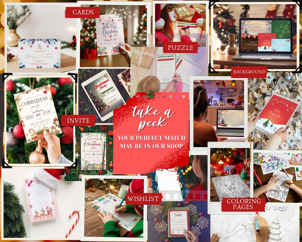 Christmas Digital Background Bundle | Customizable Design | Winter Holidays Backdrops | Layout Download