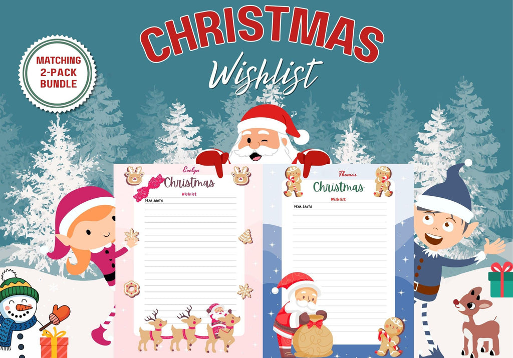 Christmas Wishlist Bundle | Printable for Kids | Winter Holidays Activity | 2 Pack