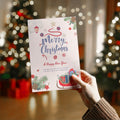 Christmas Digital Card | Customizable Design | Aesthetic Sleigh Backdrop | Digital Layout Download