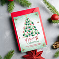 Christmas Digital Card | Customizable Design | Aesthetic Tree Backdrop | Digital Layout Download