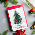 Christmas Digital Card | Customizable Design | Aesthetic Tree Lights Backdrop | Digital Layout Download