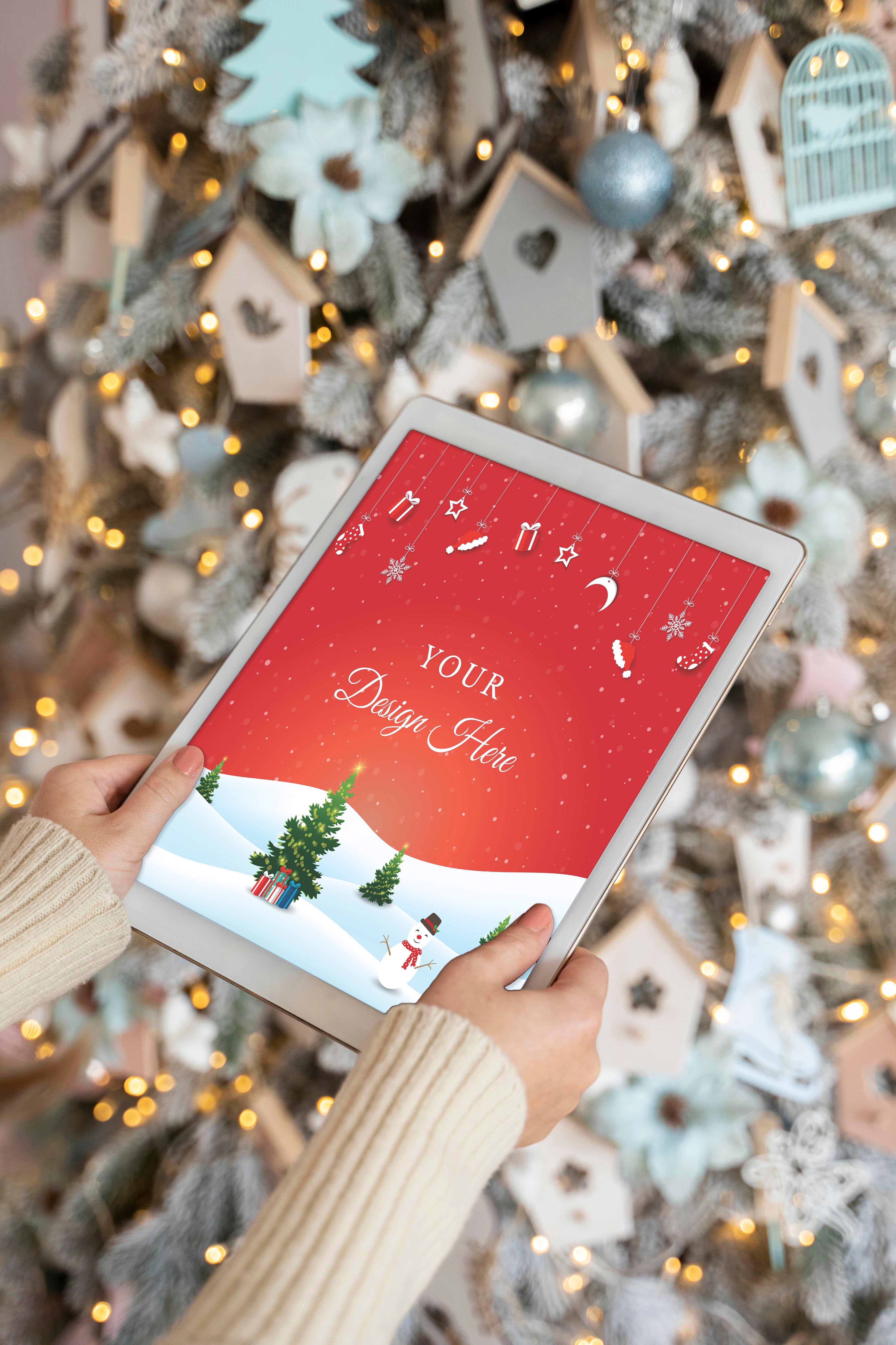 Christmas Digital Background Bundle | Customizable Design | Winter Holidays Backdrops | Layout Download