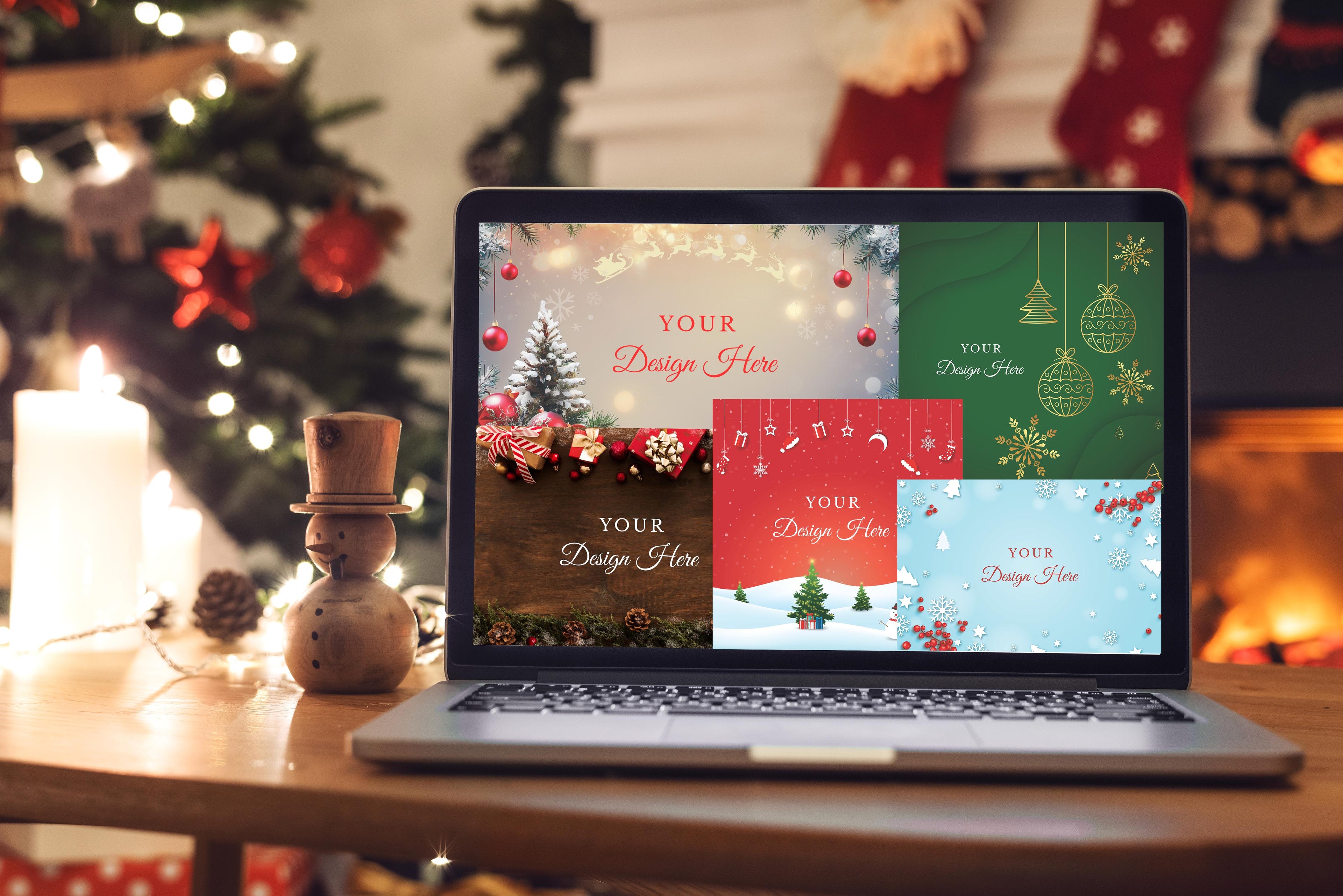 Christmas Digital Background Bundle | Customizable Design | Winter Holidays Backdrops | Layout Download